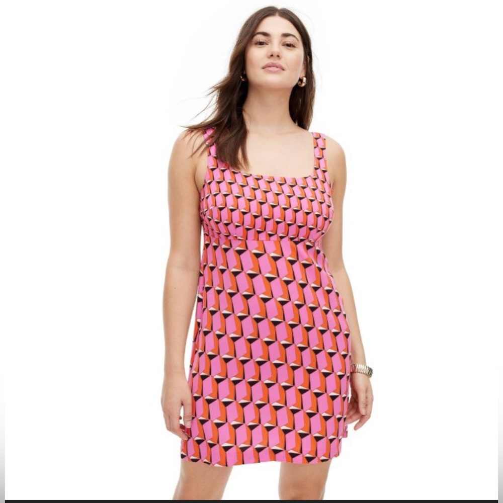 Diane Von Furstenberg for Target Women’s 90’s shift pink modern geo print dress